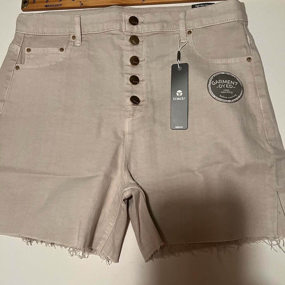 Women's Tractr Slim Fit High Rise Shorts Size 10/30 Quality (E5) Moon Struck (E5 - Picture 2 of 10